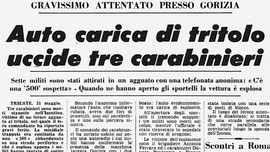 Copertina della news 31 maggio 1972:<br>la strage di Peteano